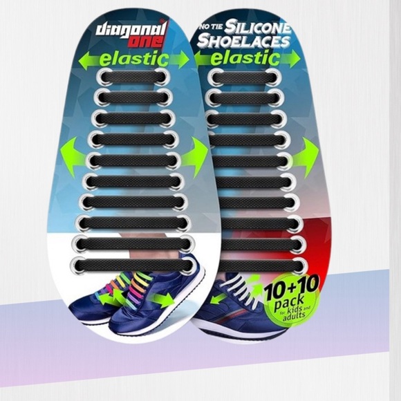 Black Sneakers with Elastic No-Tie Design - Picture 2 of 5